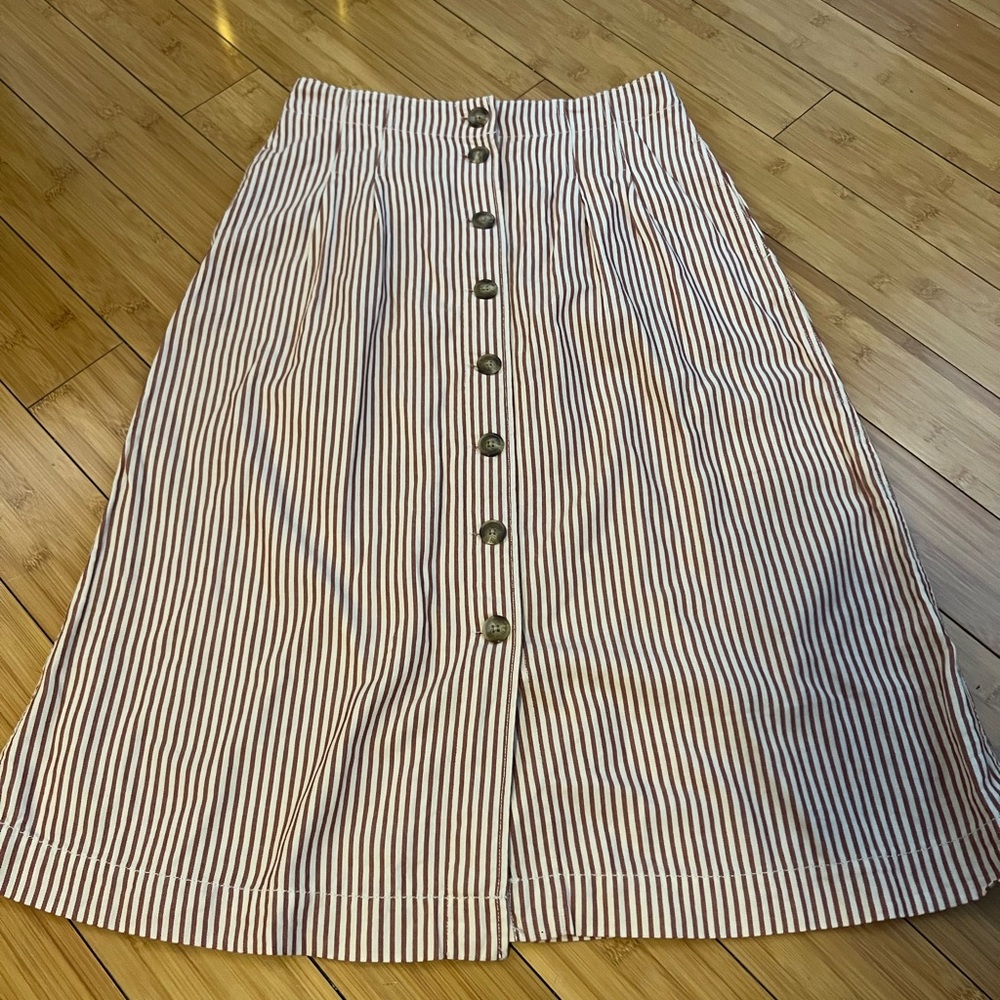 Madewell Midi Striped Skirt
